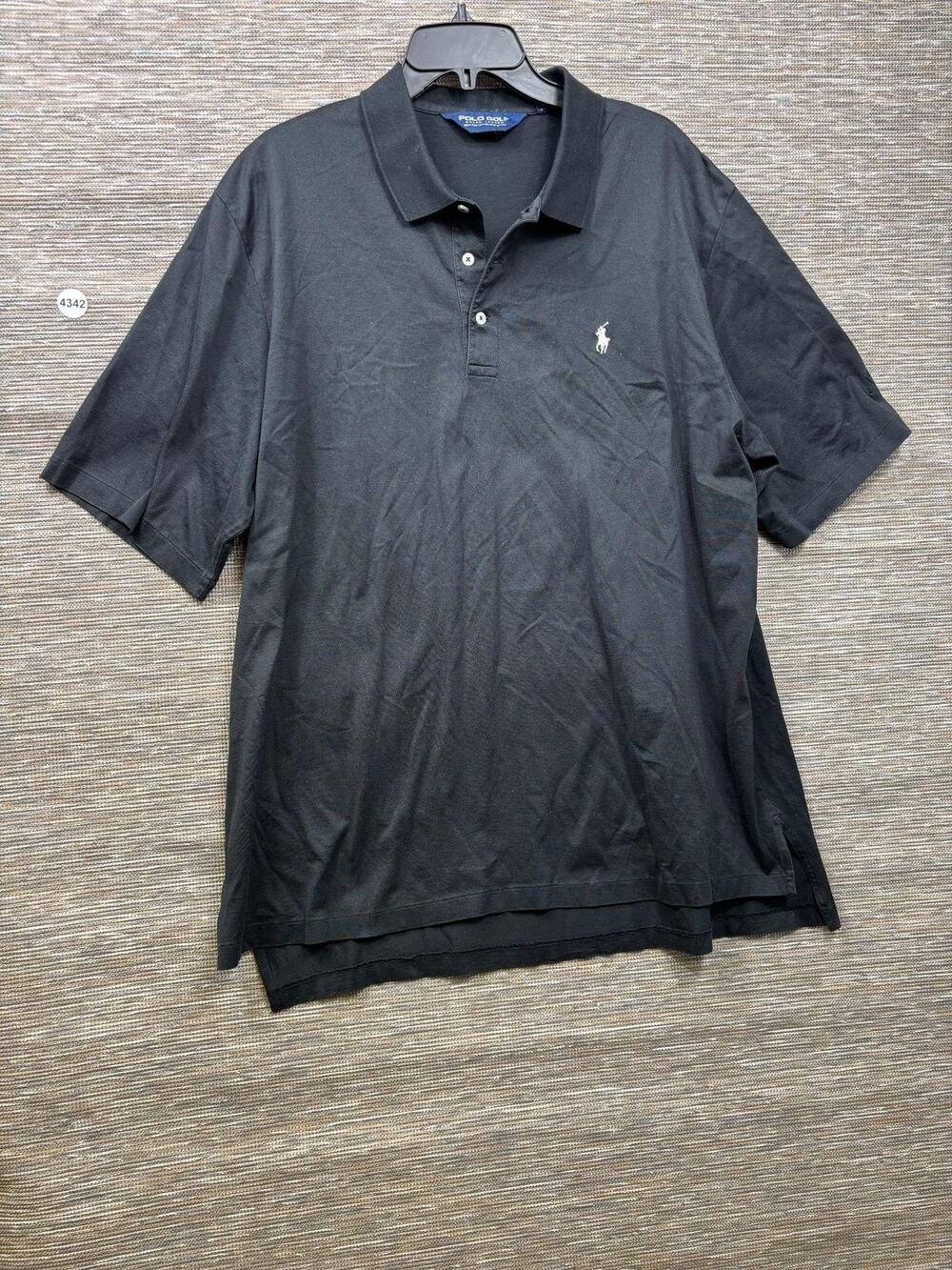 Polo Golf Ralph Lauren Polo Shirt Mens 2XL Black Pima Cotton Classic Fit